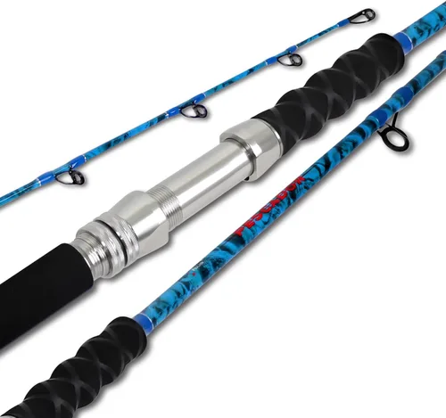 Vista 8 de Fiblink Caña de pescar convencional de barco de 2 piezas Caña de pescar portátil Spinning/Casting Rod Carbon Fishing Pole