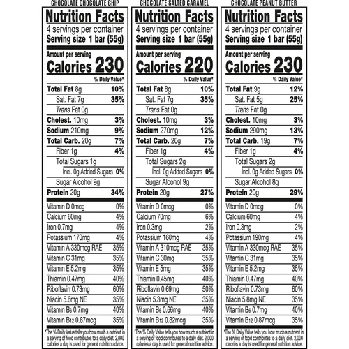 Vista 2 de FULFIL Paquete variado de barras de proteínas, 0.71 oz de proteína, 12