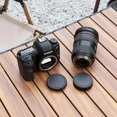 Vista 6 de JJC Paquete de 2 cubiertas de tapa de cuerpo y tapa de lente trasera para Canon EOS Rebel T6 T7 T5 T4i T5i T6i T6s T7i T8i SL1 SL2 SL3 60D 70D 77D