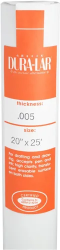 Vista 21 de Grafix Dura-Lar Película, 0.002 in, Plata, 54 in x 12 ft