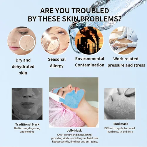 Vista 9 de Máscara de gelatina de oro de 24 quilates y ácido hialurónico, cuidado de la piel facial, juego de mascarillas de gelatina de colágeno