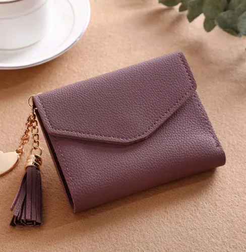 Vista 2 de Cartera pequeña de cuero sintético para mujeres y niñas con tarjetero