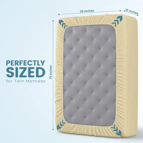 Vista 4 de Utopia Bedding – Protector impermeable de colchón tamaño individual, funda de colchón de terry premium de 200 GSM, transpirable, estilo ajustado