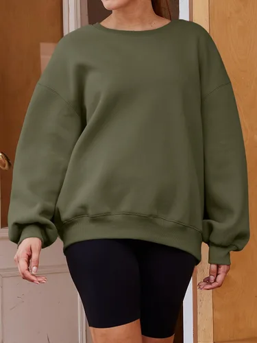 Vista 3 de EFAN Sudaderas de manga larga para mujer, cuello redondo, sudadera casual para otoño 2023