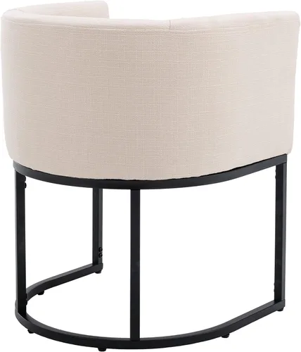 Vista 5 de RIVOVA - Silla tapizada para comedor, silla lateral moderna de barril, sillas tapizadas para comedor, silla cómoda para cocina, silla lateral