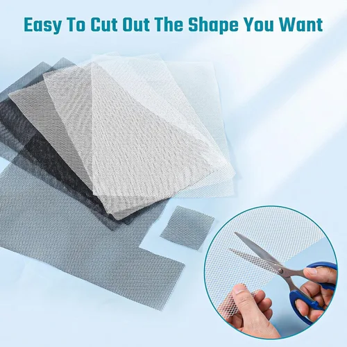 Vista 6 de SULIKJHUI 10 PCS Fursuit Eye Mesh, 0.5mm PVC Eye Mesh for Mask, White Black