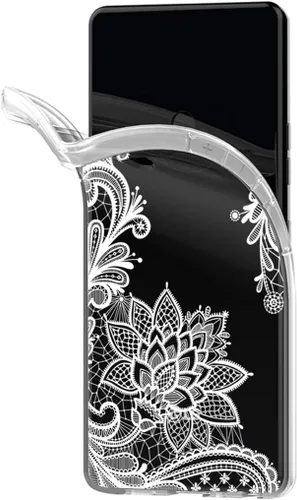 Vista 3 de Funda de teléfono para Galaxy Note 9, para Samsung Note 9, para niñas y mujeres, delgada, a prueba de golpes, transparente, patrón floral, suave