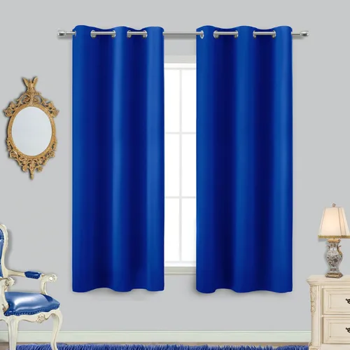 Vista 110 de KOUFALL Cortinas de Baño Aqua para Ventana, Juego de 2 Paneles Decoración Costera Cortinas Cortas Opacas para Ventana Pequeña de Cocina Puerta