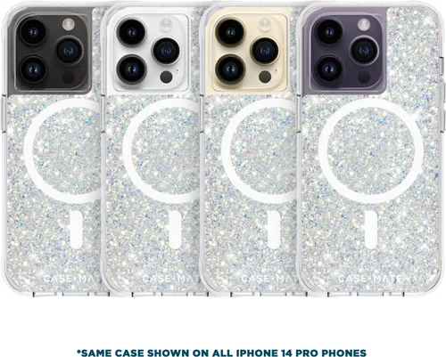 Vista 8 de Case-Mate Funda para iPhone 14 Pro - Twinkle Stardust [protección contra caídas de 10 pies] [compatible con MagSafe] Funda magnética con bonito