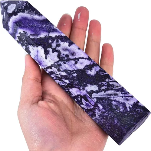 Vista 10 de AMOYSTONE Obelisco de Piedra de Sangre Africana Varita de Cristal Curativo Grande Torre Columna Facetada de 6 Lados Reiki Chakra Meditación Terapia