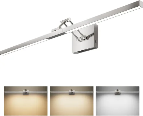 Vista 11 de VONLUCE Luz LED de Tocador de Baño de 30", Luces LED Modernas de Tocador 3CCT con Brazo Giratorio de Cabezal Rotativo de 360°, Lámpara de Baño