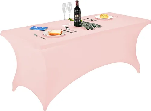 Vista 144 de FORLIFE - Funda de mesa de elastano, mantel ajustado de 4 pies para mesas rectangulares, funda elástica para patio, universal para bodas, banquetes