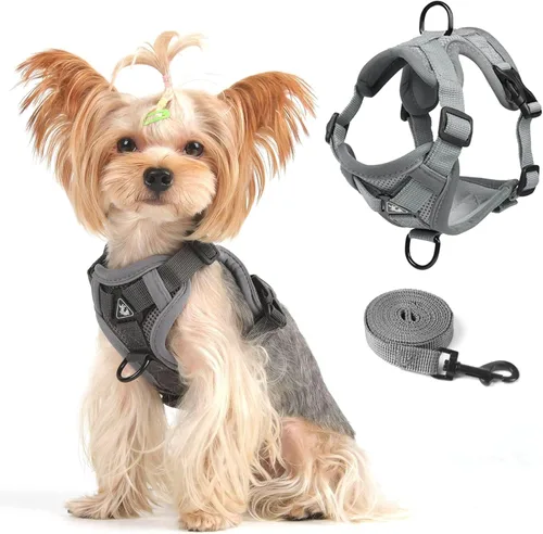 Vista 11 de Skmeditec Juego de arnés y correa para gato: chaleco a prueba de fugas mejorado con correa para gatos grandes, perros pequeños y cachorros, chaqueta