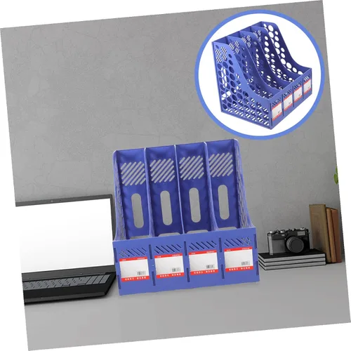 Vista 6 de File Organizer Rack Sturdy Desktop File Holder Section Design Easy Assembly Document Storage Shelf for Office School Room Book Storage and Folder