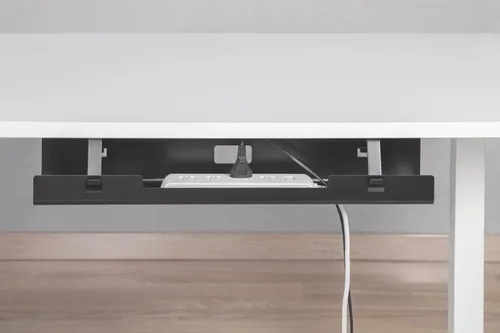 Vista 5 de POUT Organizador universal ancho para organizar cables debajo del escritorio, 23.6 x 5.3 pulgadas, para organización de cables/cables, estante