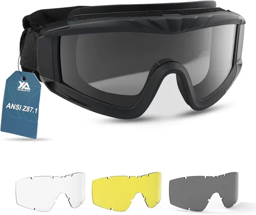 Vista 9 de xaegistac Gafas de Airsoft Tácticas de Seguridad, Gafas Anti Vaho para Caza y Ciclismo Verde Armada (ArmyGreen)