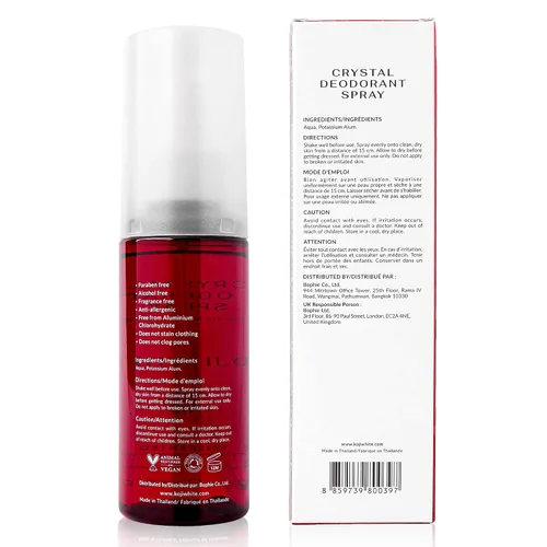 Vista 8 de Koji White Even Tone Desodorante Desodorante de sal en aerosol de cristal para mujeres, desodorante sin perfume para pieles sensibles, piedra