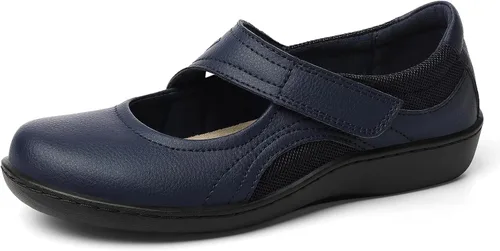 Vista 2 de Zapatos planos clásicos y cómodos Mary Jane para mujer, zapatos de vestir casuales a la moda, bonitos zapatos de vestir con puntera cerrada, ligeros