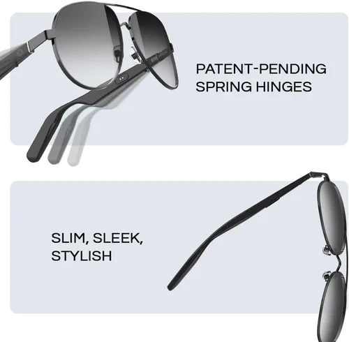 Vista 7 de Lucyd Gafas de sol UV Bluetooth para hombre con micrófono con cancelación de ruido, compatibles con asistente de voz Siri y Alexa, conducción