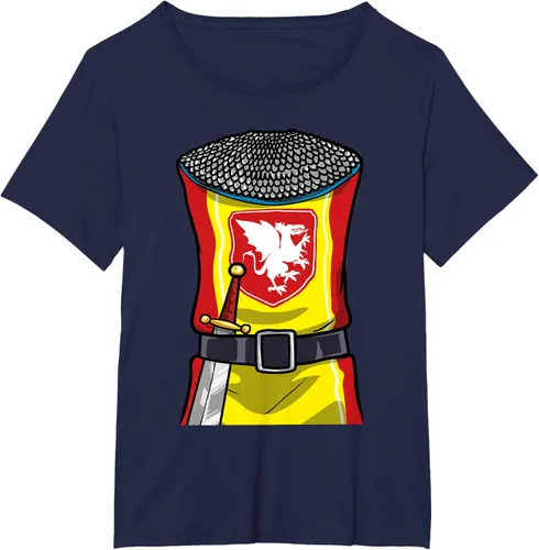 Vista 16 de Disfraz medieval de caballero de Halloween, camiseta para niños con espada de armadura, Negro, S
