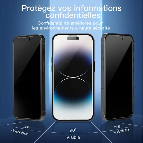 Vista 40 de NEW'C Paquete de 3 protectores de pantalla de privacidad para iPhone Air/iPhone 17 Air (6.5 pulgadas), película de vidrio templado antiespía