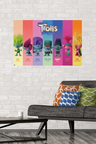 Vista 2 de Trolls: Band Together - Póster de pared Perfect Harmony, 34 pulgadas de largo x 22.4 pulgadas de ancho, versión sin marco