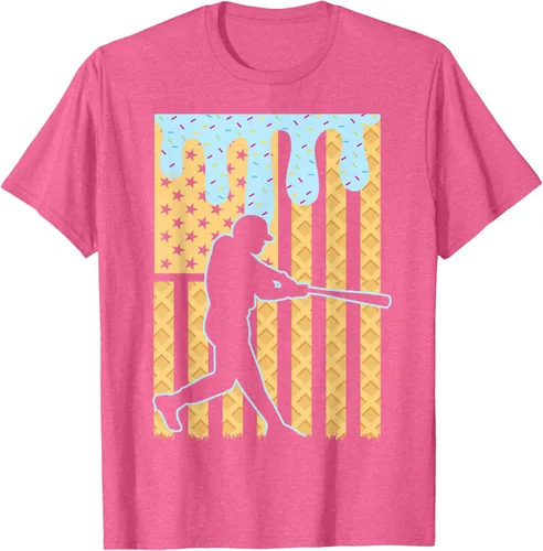 Vista 31 de Camiseta de béisbol Drip Boys Dripping Ice Cream Baseball American Flag, Negro -, Pequeña