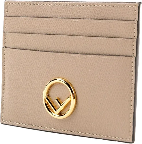 Vista 2 de FENDI F Logo 8M0445 - Cartera de cuero beige, Beige, Tarjetero