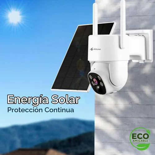 Vista 4 de Kittyhok Sistema inalámbrico solar de la cámara de seguridad, cámara 2K PTZ 4 Kit de levas