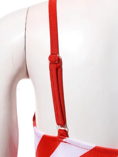 Vista 7 de Venjoe Disfraz de bailarina de caramelo de Navidad para niñas, diseño de rayas con volantes y falda