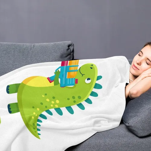 Vista 4 de Manta de bebé de dinosaurio personalizada para niños y niñas, manta personalizada de dinosaurio con nombre, manta de animal lindo para niños, manta