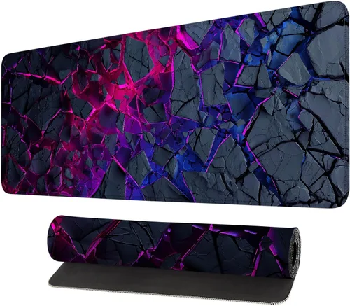 Vista 24 de Alfombrilla de mouse extragrande para juegos con base de goma antideslizante, impermeable para teclado, mouse y oficina, perfecta para jugadores