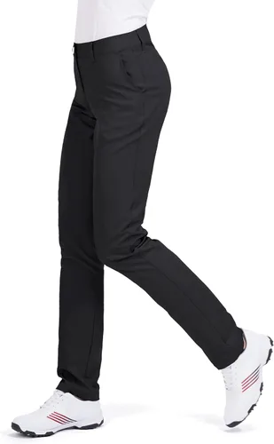 Vista 2 de Pantalones de golf para mujer, elásticos, rectos, ligeros, transpirables, de sarga, pantalones chinos para trabajo