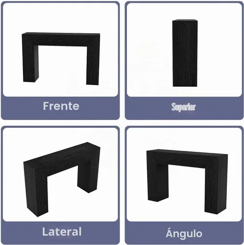 Vista 6 de Epecoya Mesa consola de madera para entrada, sala de estar, mesa de sofá pequeña de 43 pulgadas, consola rectangular de estilo rústico con base