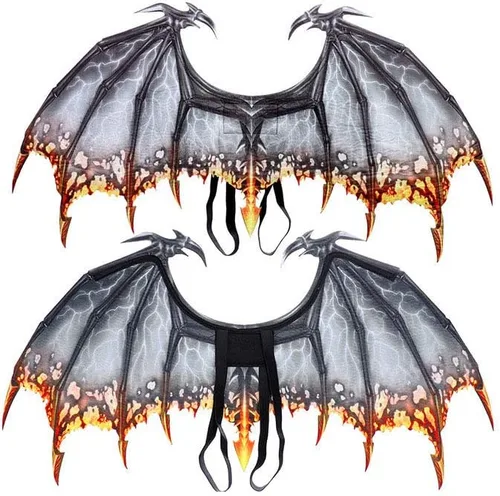 Vista 32 de Himine Alas de dragón no tejidas para adultos Cosplay Props
