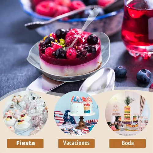 Vista 7 de Potchen - 600 mini platos de postre de 3.1 pulgadas con cucharas