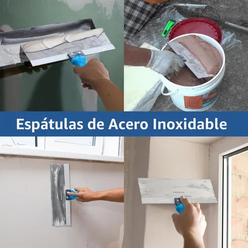 Vista 7 de KEZERS Kit de herramientas manuales para paneles de yeso, 5 piezas de 4, 6, 8, 10, 12 pulgadas, cuchillo de acero inoxidable para paneles de yeso