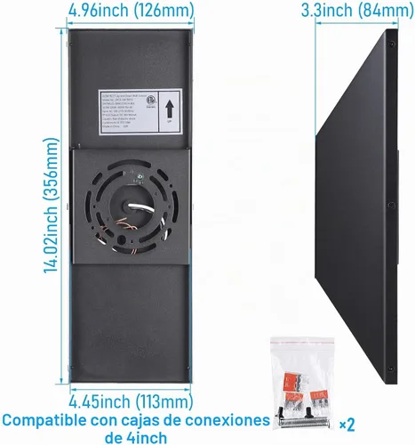 Vista 6 de LEONLITE Lámpara de pared LED regulable 5CCT arriba-abajo, 100-277V, CRI 90+, IP65 impermeable, regulable del 10% al 100% para exteriores