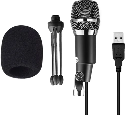 Vista 4 de Fifine Micrófono USB, Plug & Play Home Studio – Micrófono de condensador USB para Skype, grabaciones para YouTube, Google Voice, juegos de Búsqueda