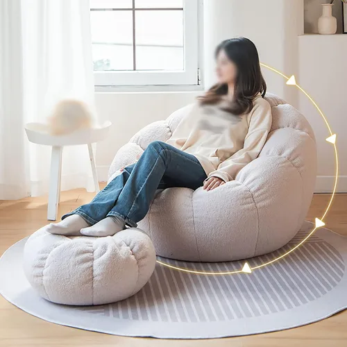 Vista 4 de Funda para silla de puf, duradera y cómoda para silla de piel fotovoltaica, sofás, sofá de piel sintética, para sala de estar, funda para silla