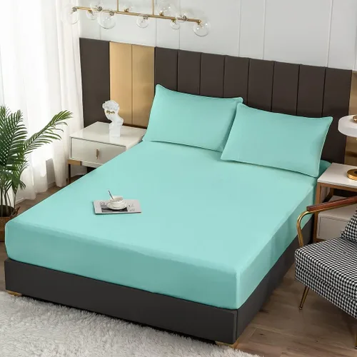 Vista 3 de Crown Collection Sábanas bajeras de 600 hilos, 100% algodón egipcio, 8 piezas, bolsillo profundo de 12 pulgadas con 16 fundas de almohada