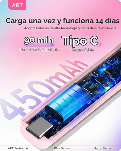 Vista 4 de MelodySusie - Kit de luz UV de mano rosa para uñas de gel y pegamento de diamantes de imitación A-Rosa