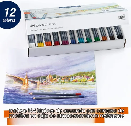Vista 3 de Faber-Castell Creative Studio Goldfaber Lápiz Acuarela Classpack - 144 Lápices en 12