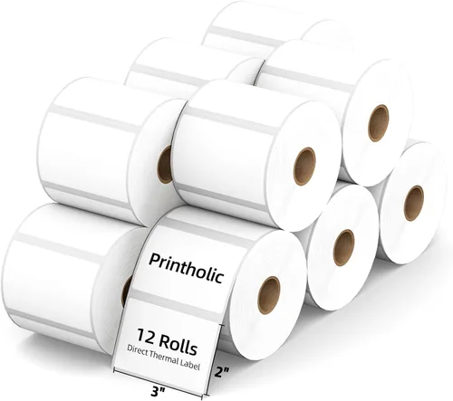 Vista 12 de Etiquetas térmicas de código de barras/SKU de 2 x 1 pulgada, 12 rollos - 1300/rollo, núcleo de 1 pulgada Fit for Rollo/Zebra Label Printers