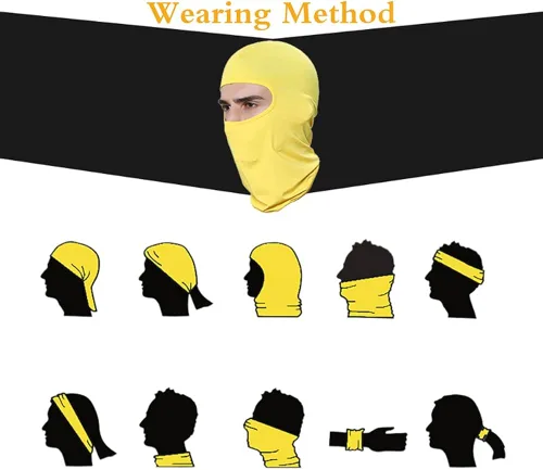 Vista 5 de 6 Pieces Balaclava Face Mask for Men & Women Neck Gaiter Sun UV Protection Full Face Cover Bandana Hood for Outdoor Sports