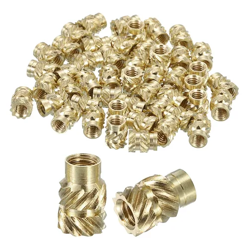 Vista 66 de uxcell Tuercas de inserción moleteadas, 100 piezas M1 x 1.5mm L x 2mm DE 3D Impresión de latón Tuercas de inserción roscadas hembras Insertos
