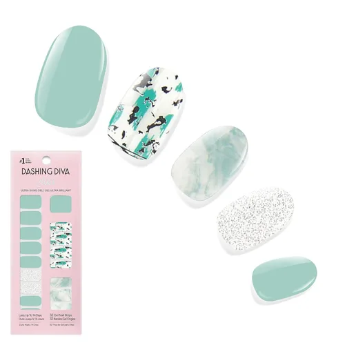Vista 11 de Dashing Diva Flor Azul - Tiras de uñas de gel brillantes, sin rayos UV, resistentes al astillado, de larga duración, juego de manicura de 3 piezas