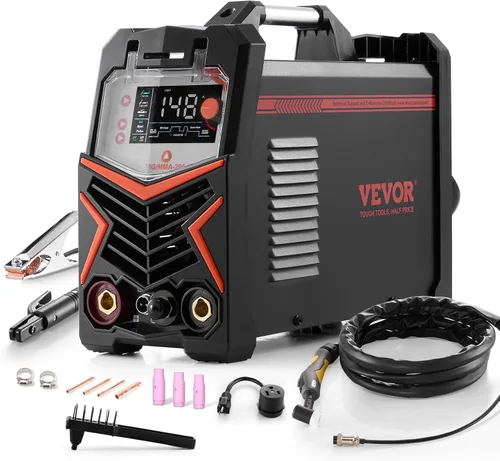 Vista 10 de VEVOR Soldador MMA, 205A 2 en 1 Soldador de varilla MMA Lift TIG, Soldador inversor IGBT de doble voltaje 110/220 V con pantalla digital, Fuerza