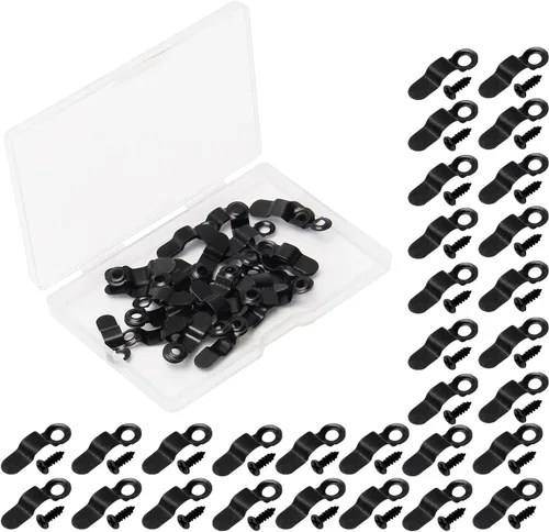Vista 18 de MroMax 20 piezas de marcos de fotos, botones de giro, clips de plástico para marco de fotos con tornillos, piezas para colgar imágenes, fotos