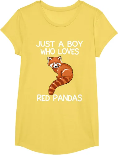 Vista 35 de Just A Boy Who Loves Red Pandas Gift - Camiseta con diseño de panda roja, Negro, S